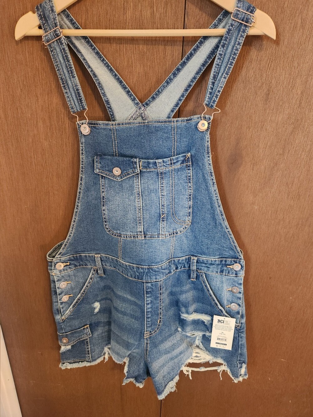 NWT Denim Shorts Overalls - Picture 3 of 4